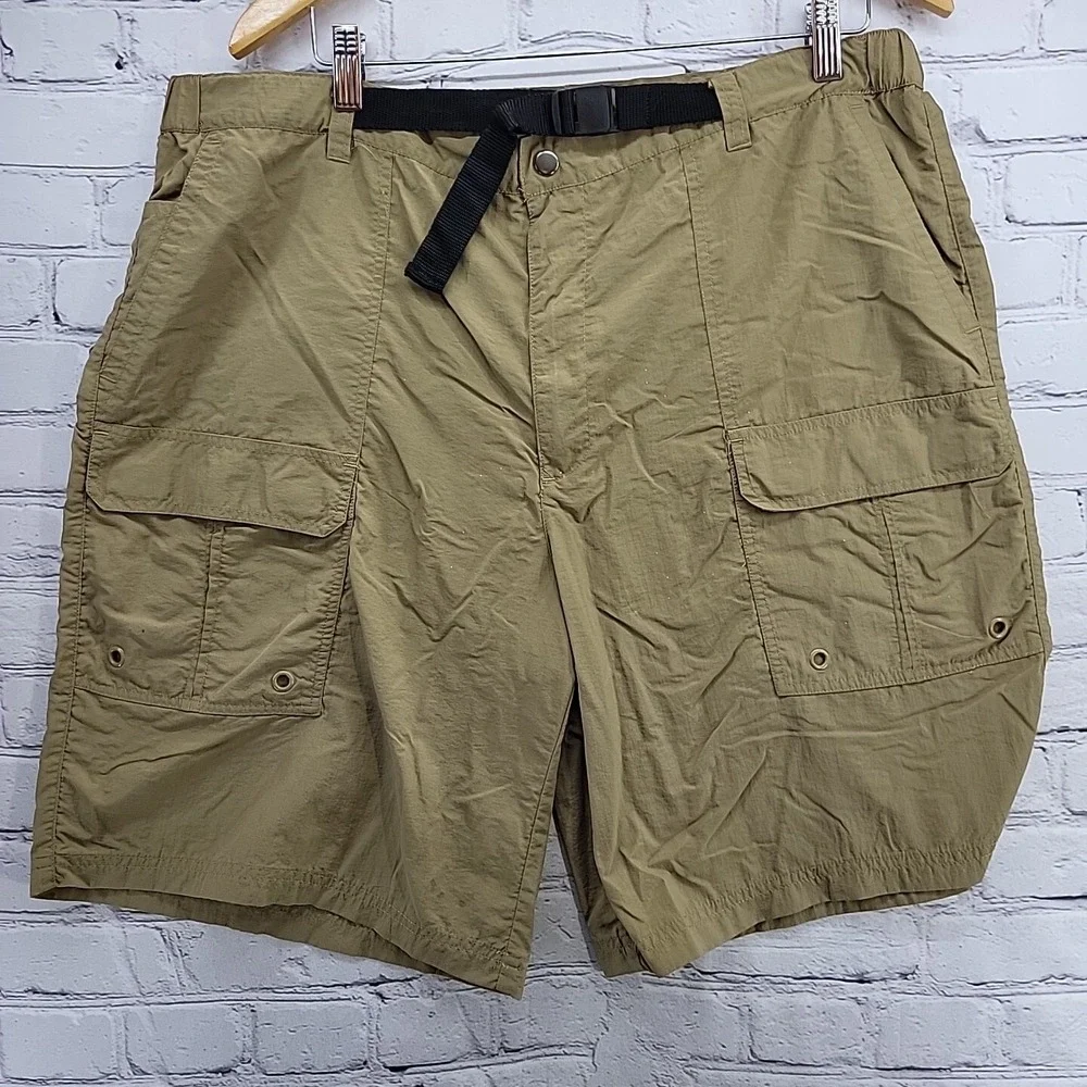 Marino Bay Shorts Mens Sz XL‎ Nylon Outdoors Khaki Weatherproof